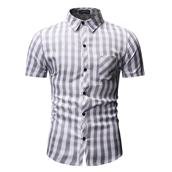 Cămașă bărbați în carouri cu mâneci scurte în trei culori