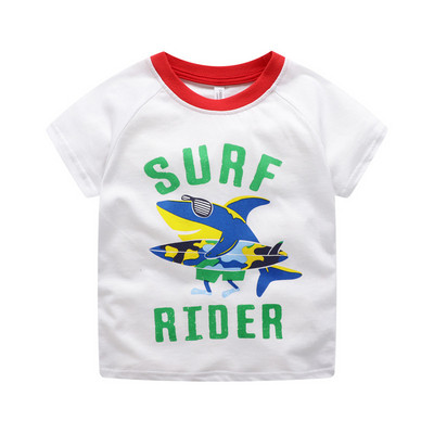 Tricou pentru copii cu aplicatie - in patru culori pentru baieti