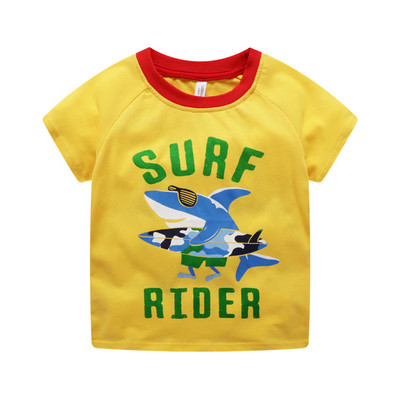 Tricou pentru copii cu aplicatie - in patru culori pentru baieti