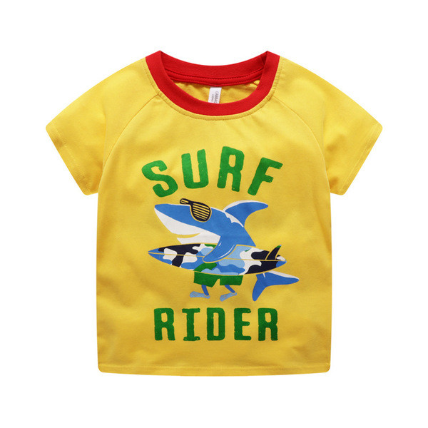 Tricou pentru copii cu aplicatie - in patru culori pentru baieti