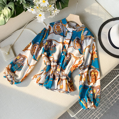 Cămașă de damă elegantă cu mâneci lungi și elastic în mai multe culori