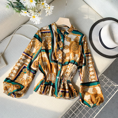 Cămașă de damă elegantă cu mâneci lungi și elastic în mai multe culori