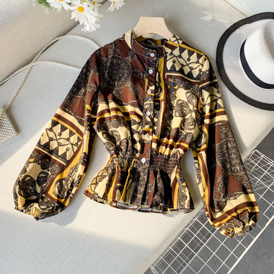 Cămașă de damă elegantă cu mâneci lungi și elastic în mai multe culori