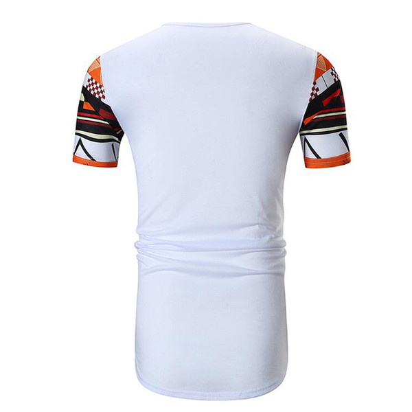 Tricou lung barbatesc cu maneca scurta in doua culori si model