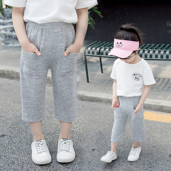 Pantaloni casual copii pentru fete - in patru culori cu buzunare