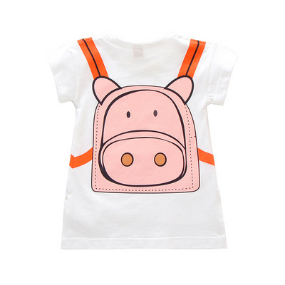 Модерна детска тениска за момичета-в бял цвят с апликация