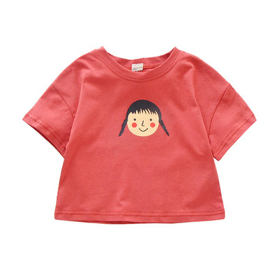 Ежедневна детска тениска за момичета-в два цвята с апликация