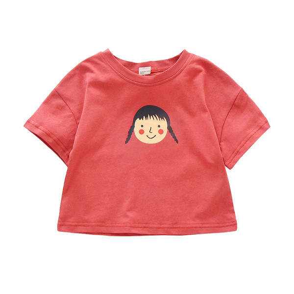 Tricou zilnic pentru copii pentru fete - in doua culori cu aplicatie