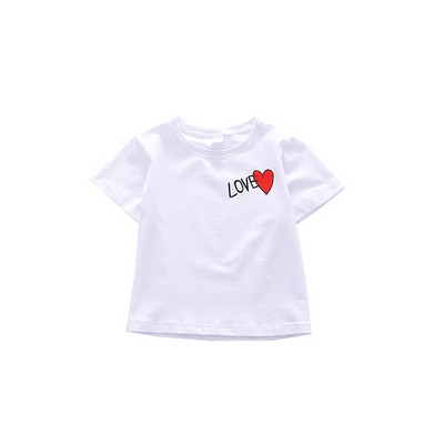 Детска тениска за момичета-в бял цвят с апликация 