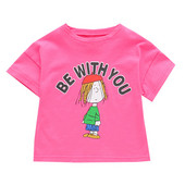 Tricou pentru copii actual pentru fete - în alb și roz