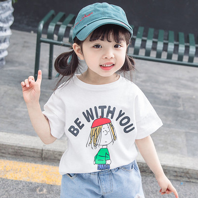 Tricou pentru copii actual pentru fete - în alb și roz