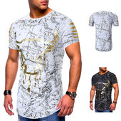 Tricou bărbătesc în două culori și aplicație taur