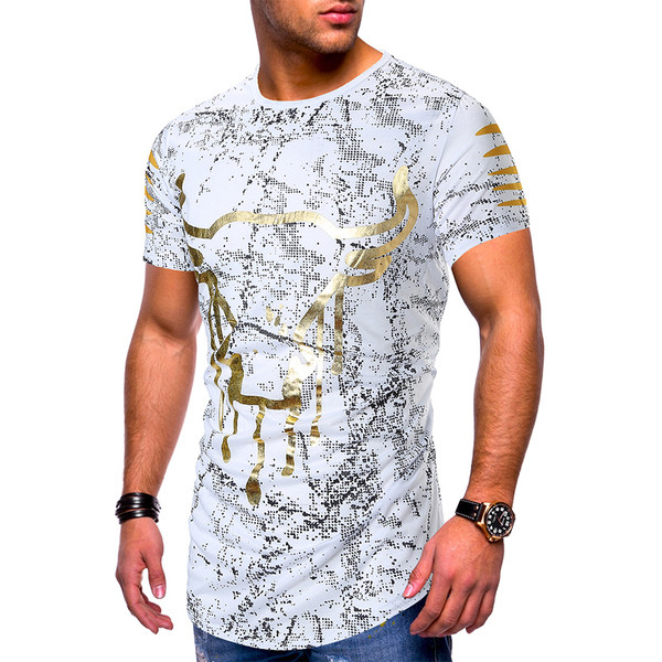 Tricou bărbătesc în două culori și aplicație taur