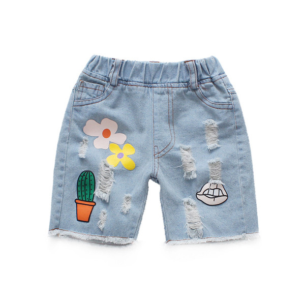 Blugi scurti pentru copii cu aplicatie-pentru fete