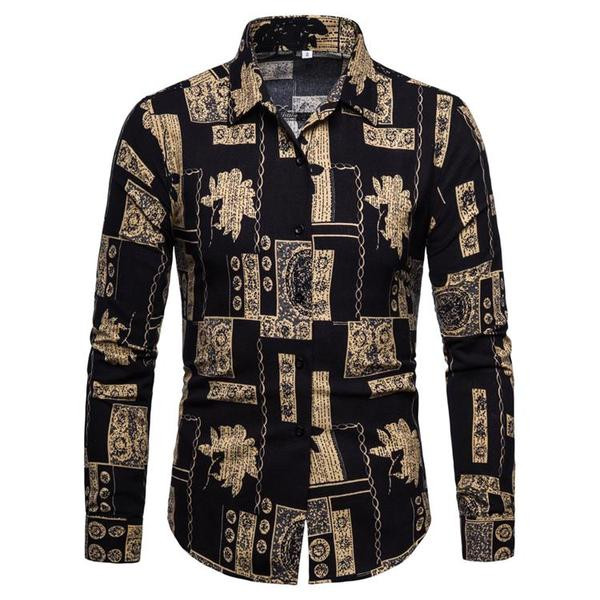 Мъжка шарена риза с дълъг ръкав в два цвята