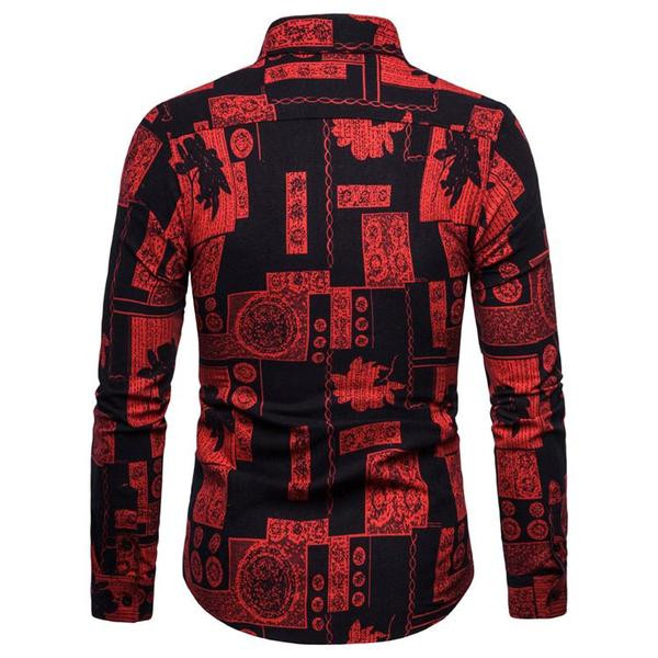 Мъжка шарена риза с дълъг ръкав в два цвята