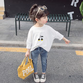 Bluza moderna pentru copii pentru fete - in alb si albastru