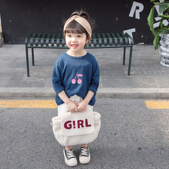 Детска модерна блуза за момичета-в бял и син цвят
