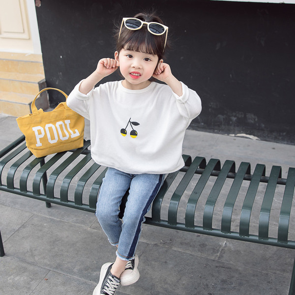 Bluza moderna pentru copii pentru fete - in alb si albastru