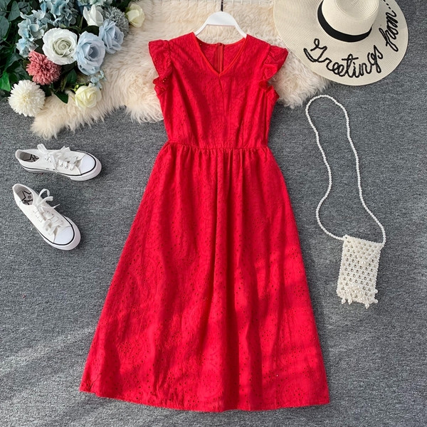 Rochie casual de dama cu maneci scurte si decolteu in V in diferite culori