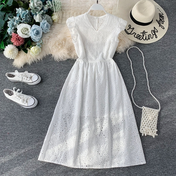 Rochie casual de dama cu maneci scurte si decolteu in V in diferite culori