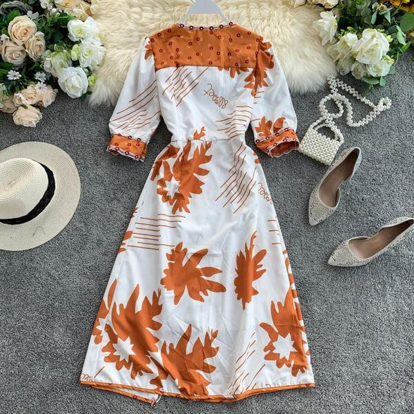 Модерна дамска рокля с къс ръкав и цепка в два цвята