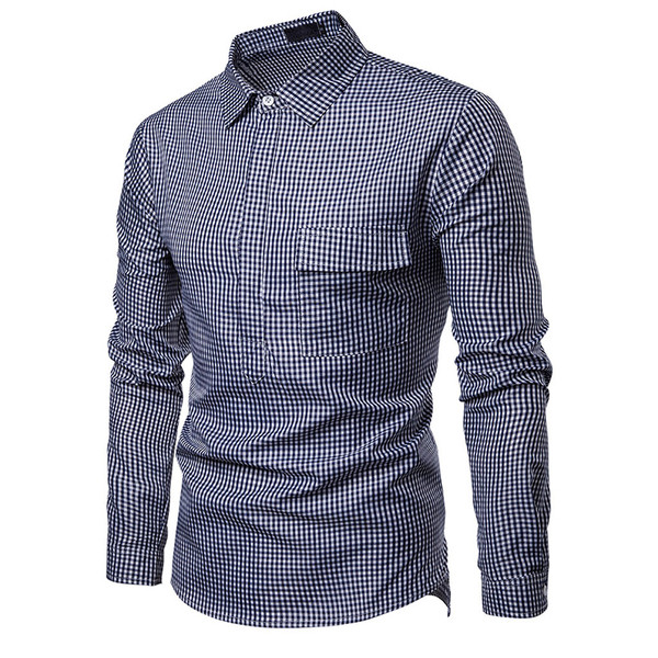 Cămașă bărbați în carouri cu mâneci lungi și guler clasic în două culori