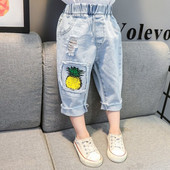 Blugi actuali pentru copii cu aplicatie-pentru fete