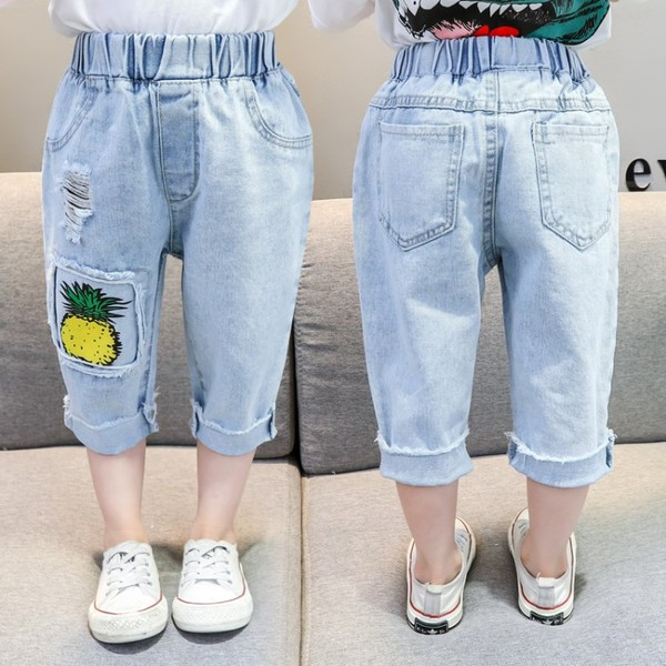 Blugi actuali pentru copii cu aplicatie-pentru fete