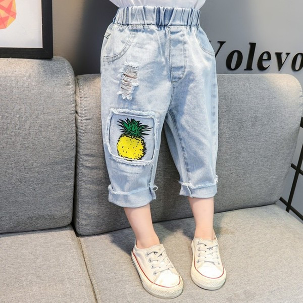 Blugi actuali pentru copii cu aplicatie-pentru fete