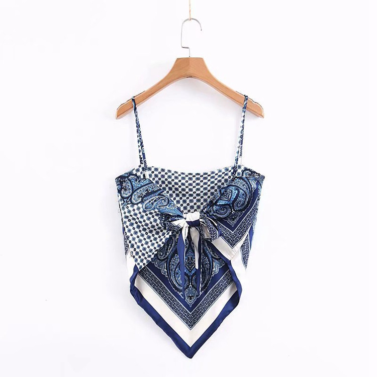 Maieu modern de damă cu bretele subțiri cu model