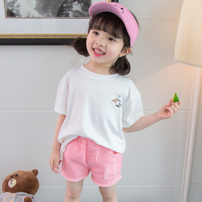 Alkalmi gyerek póló lányoknak - fehér és rózsaszín színben