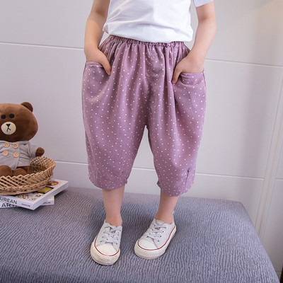 Модерен детски панталон за момичета-в два цвята с джобове 