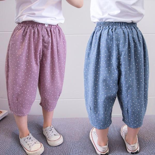 Pantaloni moderni pentru copii pentru fete - in doua culori cu buzunare