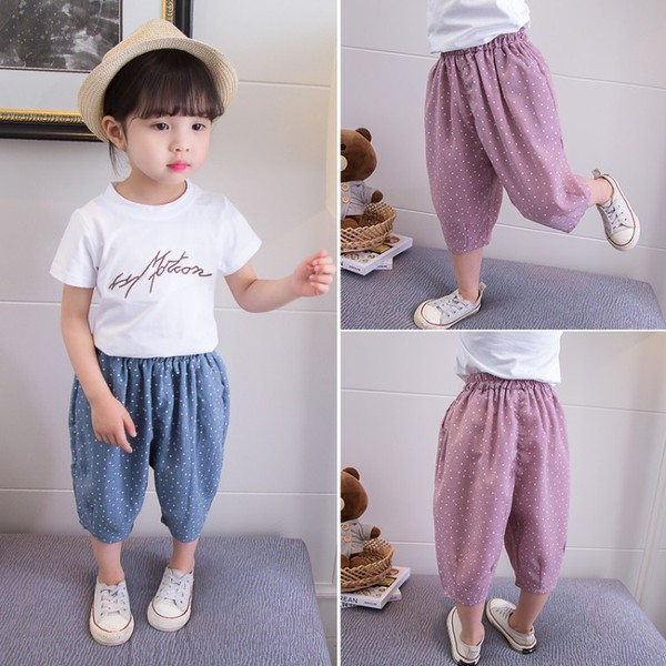 Pantaloni moderni pentru copii pentru fete - in doua culori cu buzunare