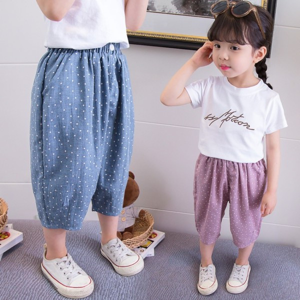 Pantaloni moderni pentru copii pentru fete - in doua culori cu buzunare