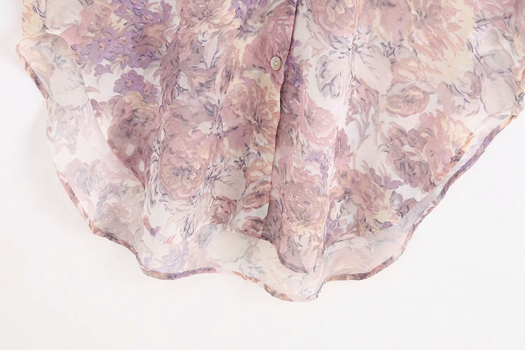 Cămașă lungă de damă cu model floral