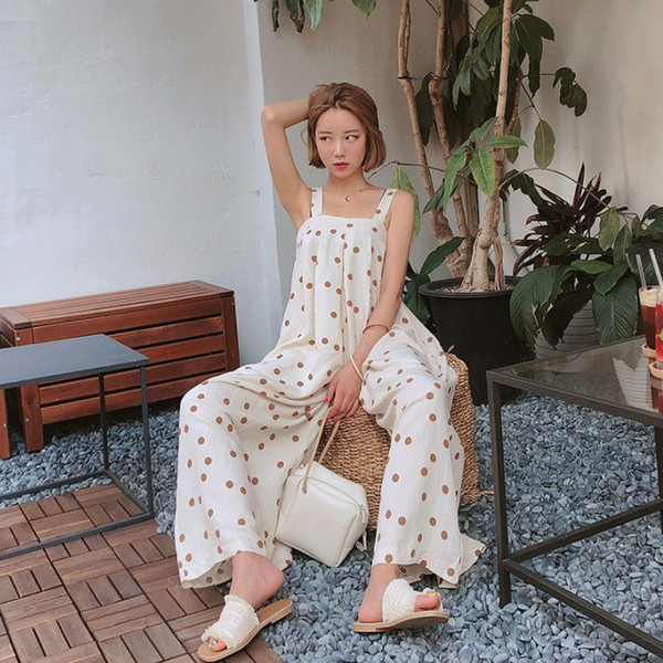 Salopeta de dama model nou in culoarea verde si alb cu puncte model lat