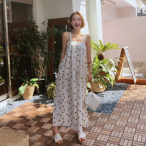 Salopeta de dama model nou in culoarea verde si alb cu puncte model lat