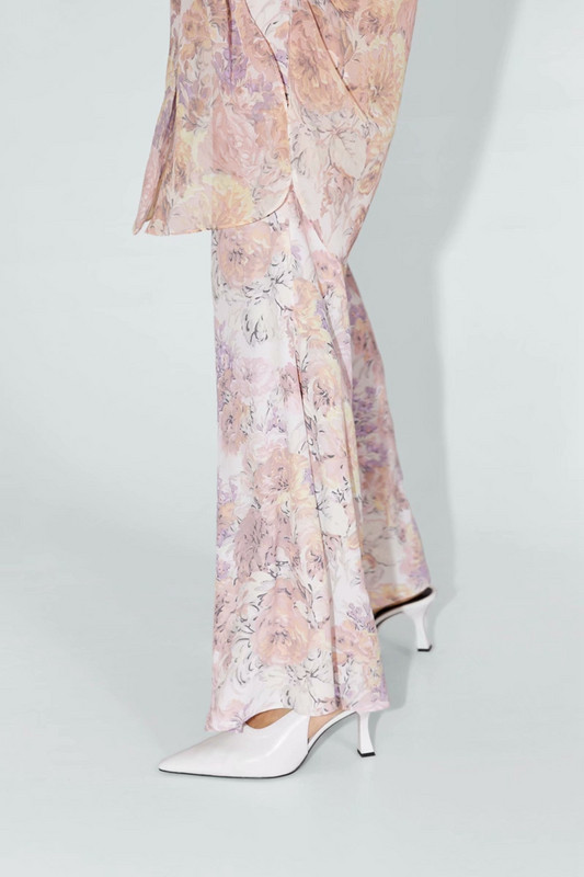 Pantaloni de dama Charleston cu model floral