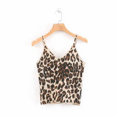 Maieu de damă cu bretele subțiri și imprimeu animal