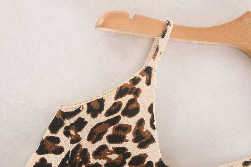 Maieu de damă cu bretele subțiri și imprimeu animal