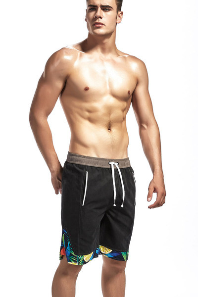 Pantaloni scurți pentru bărbați cu elastic în două culori