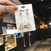 Cercei moderni de dama cu pietre si perle