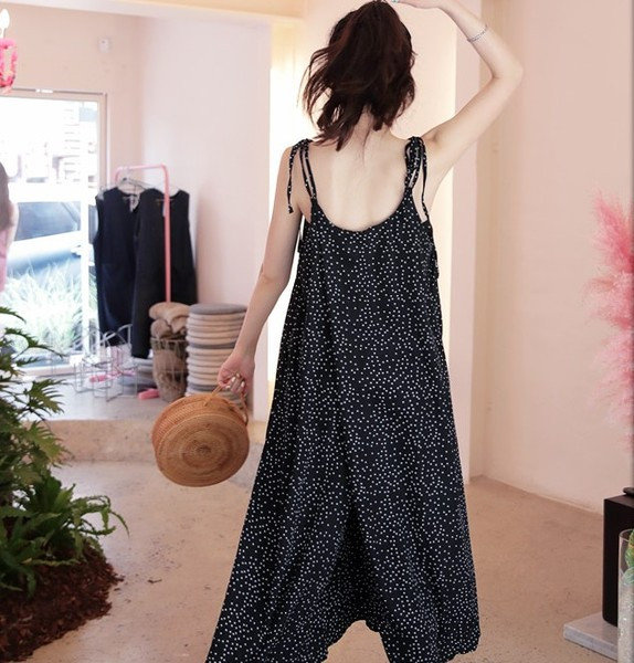 Salopeta casual dama cu bretele subtiri - model lat