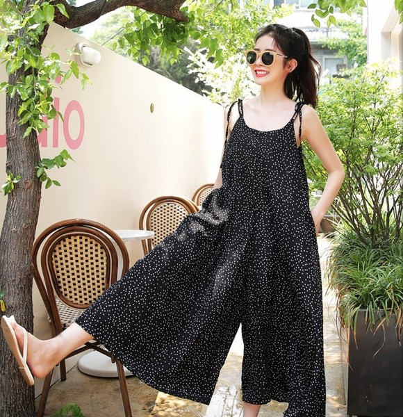 Salopeta casual dama cu bretele subtiri - model lat