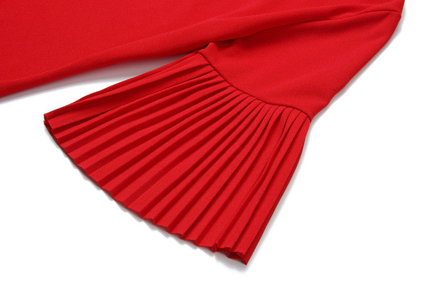 Стилна дамска рокля с О-образно деколте и 3/4 ръкав в няколко цвята