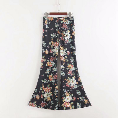 Дамски панталон тип чарлстон с флорален принт
