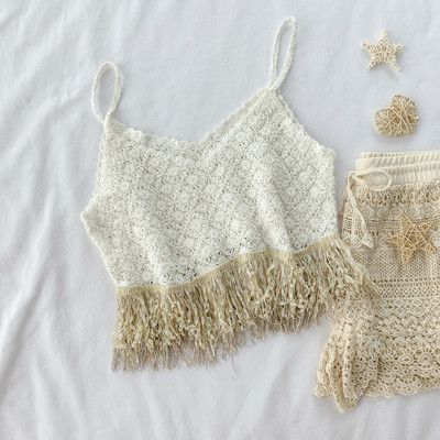 Модерен дамски плетен потник в два цвята