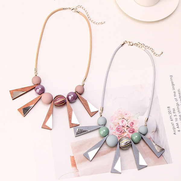 Colier modern de dama in trei culori